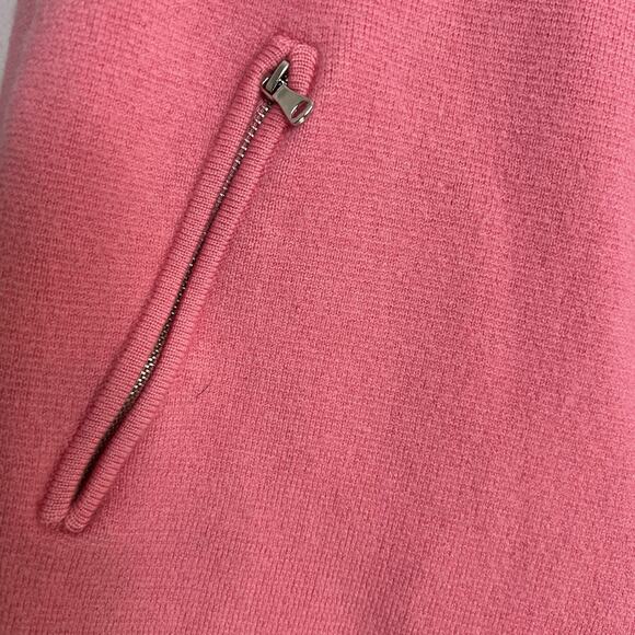 Talbots Womens Pure Merino Wool Cardigan Open Front Pocket Sz L Pink Preppy - Picture 3 of 13